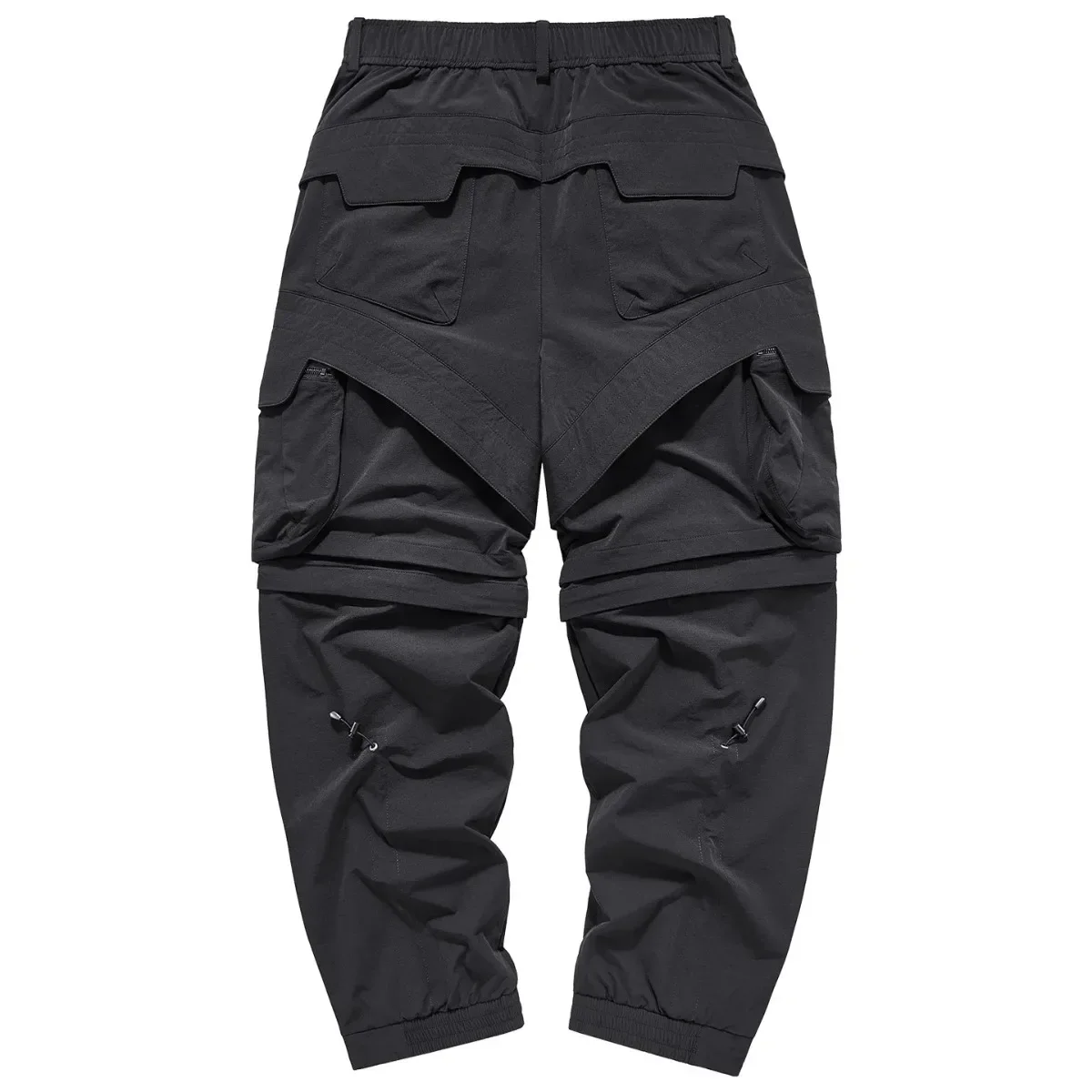 

New Men Splicing Cargo Pants Multiple Pockets Loose Wide Leg Pants Detachable Outdoor Sports Quick Drying Casual Trousers