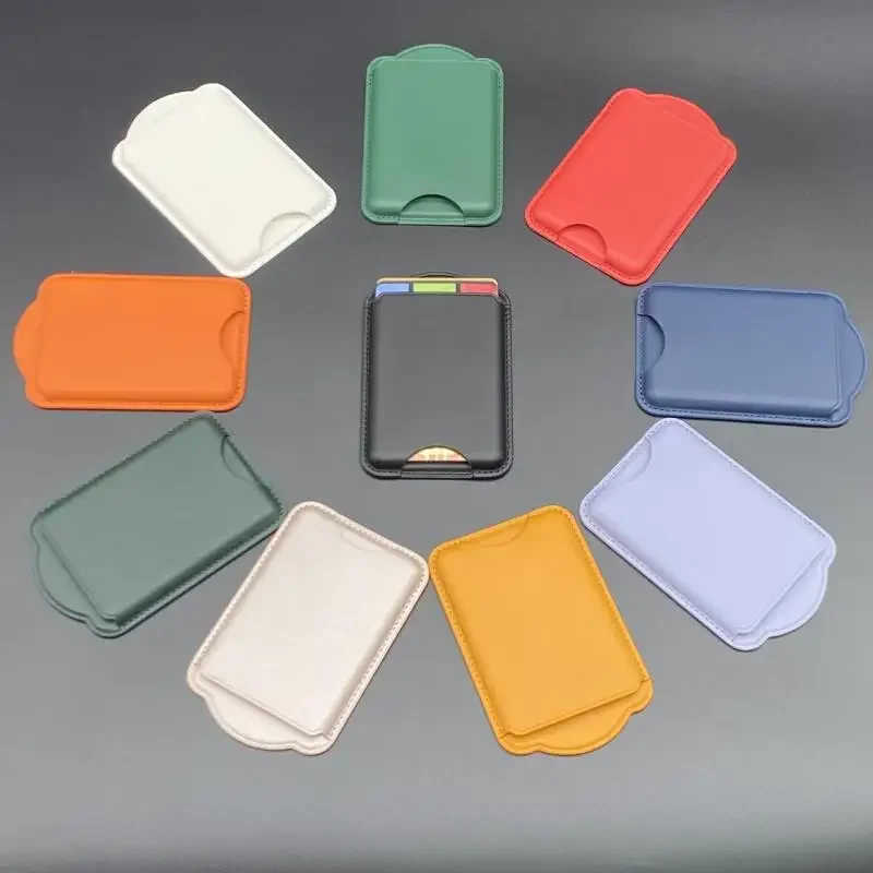 Strong Magnetic Card Holder For Magnetic Leather Wallet Case For 16 15 Pro Max For Galaxy S25 S24 Ultra Accessories Card Holder