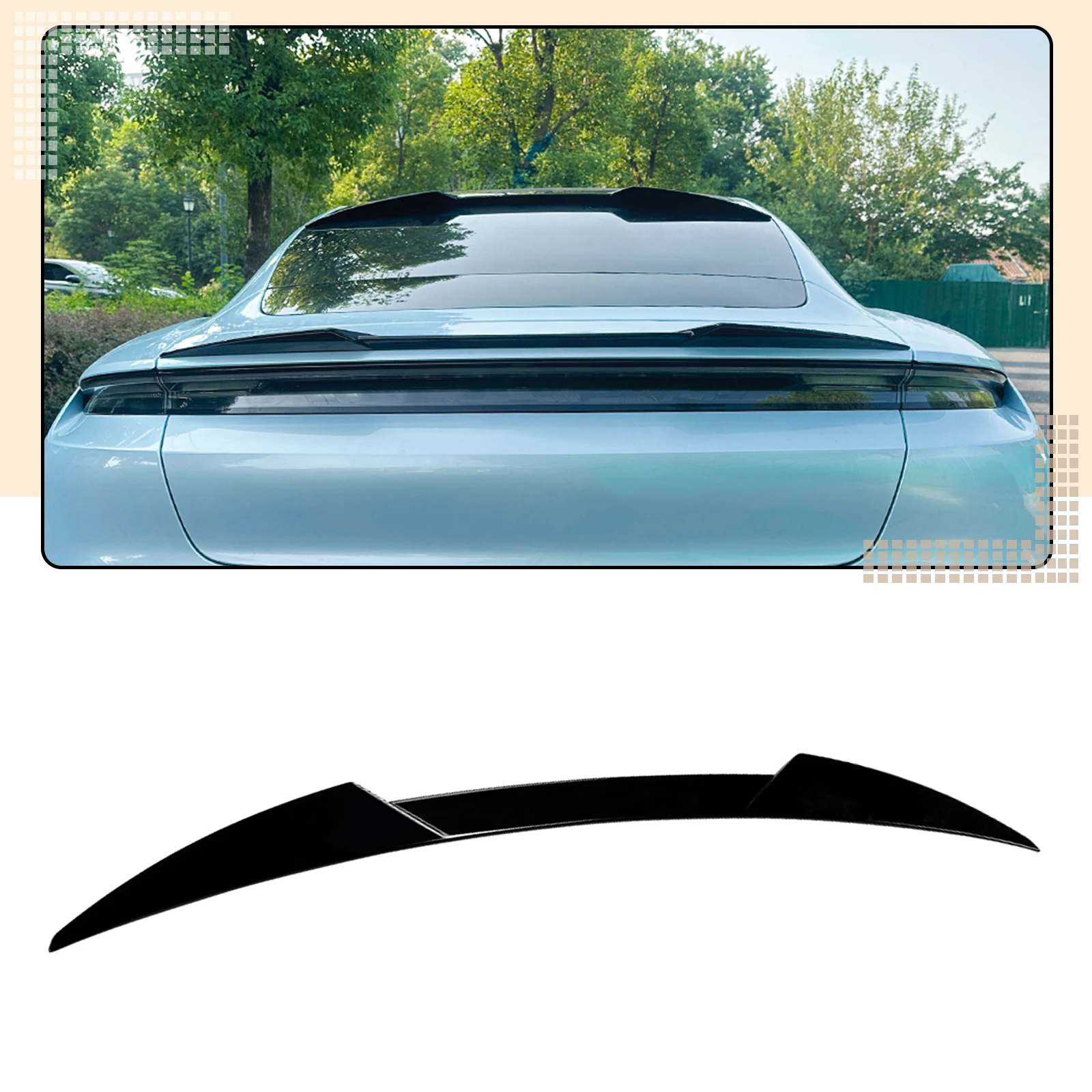 Car Rear Lid Spoiler Wing Tailgate Trunk Lip For Porsche Tacan 2019 2020 2021 2022 2023 2024 2025 2026
