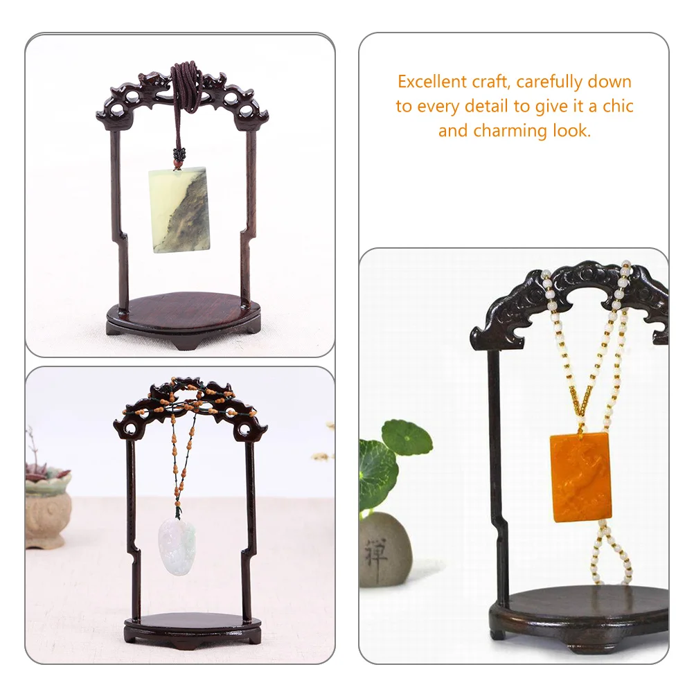 

Jewelry Display Black Catalpa Necklace Holder Wood Necklace Holder ganizer Rack for Selling Pendant Jade Earring Storage