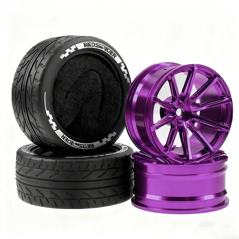 RC 부품 65mm 휠 타이어 12mm 헥스 림 내구성 있는 고무 1/10 1/12 1/14 RC 자동차 경주용 Wltoys 144001 호환