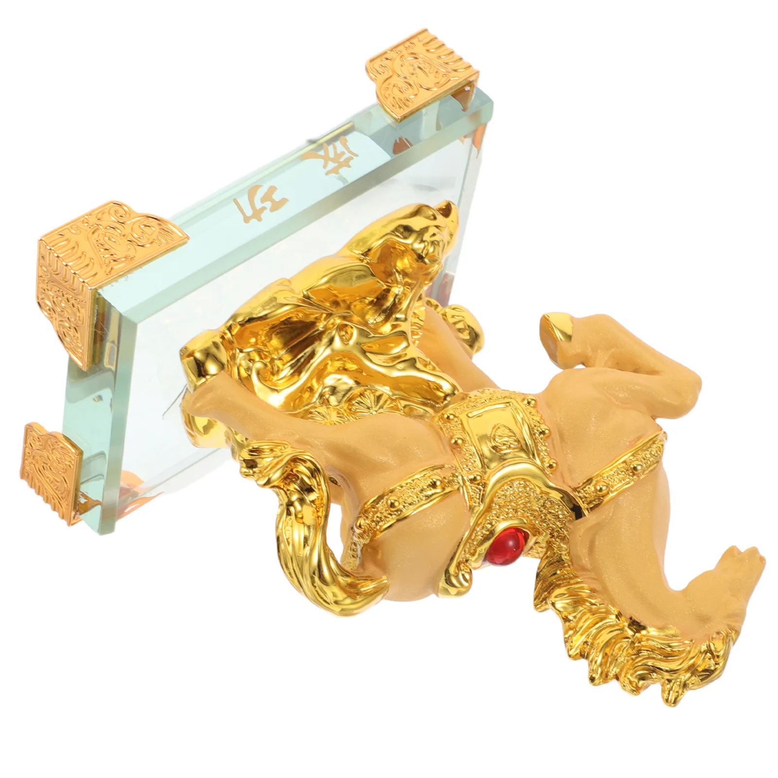 

Decorative Horse Statue Resin Chinese Zodiac Wealth Office Tabletop Adornment Exquisite Craftsmanship Stable Base
