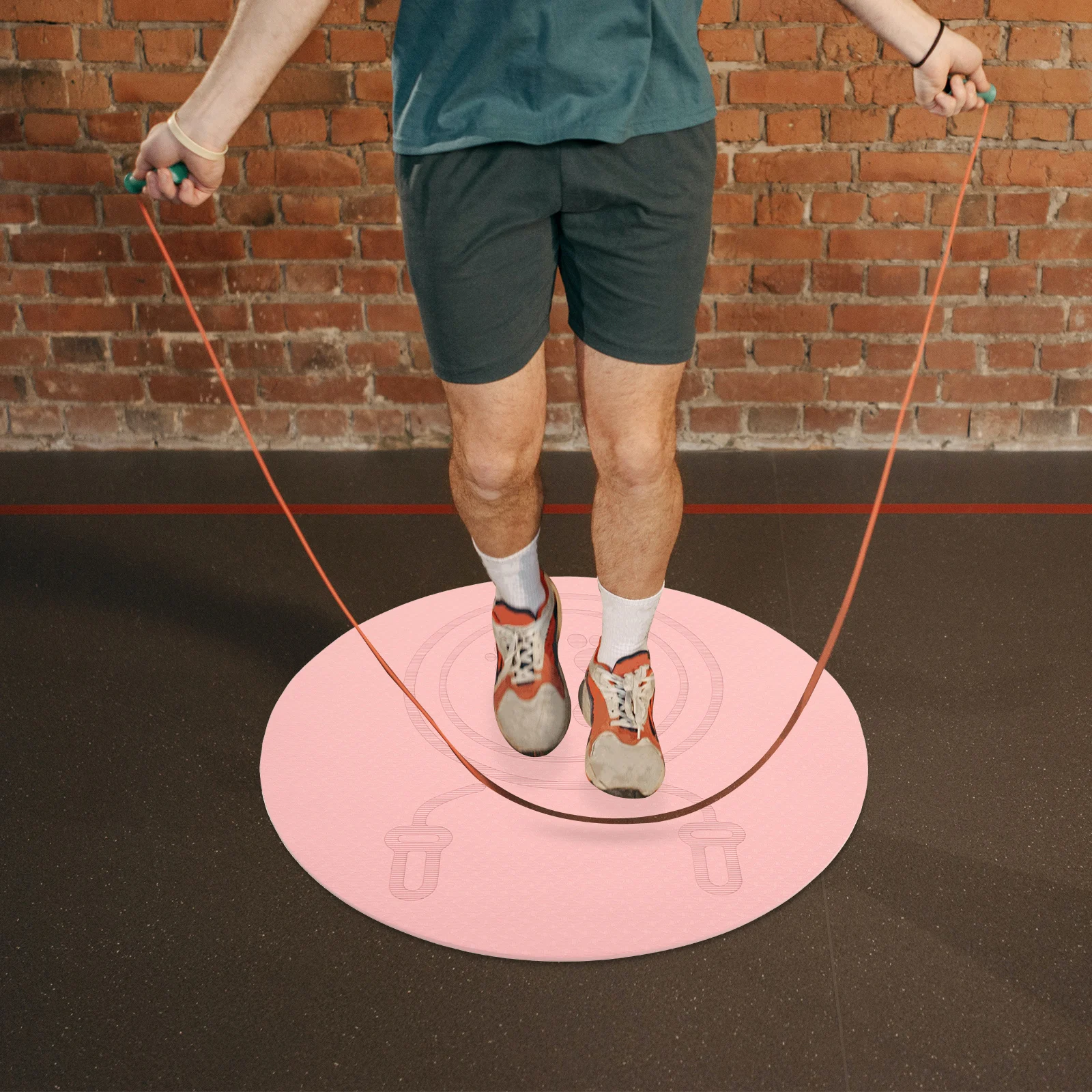

Jump Rope Mat Non-Slip Shockproof Tpe Cushion Indoor Workout Floor Pad Rope Jumping Exercise Sound Proof Floor Pad