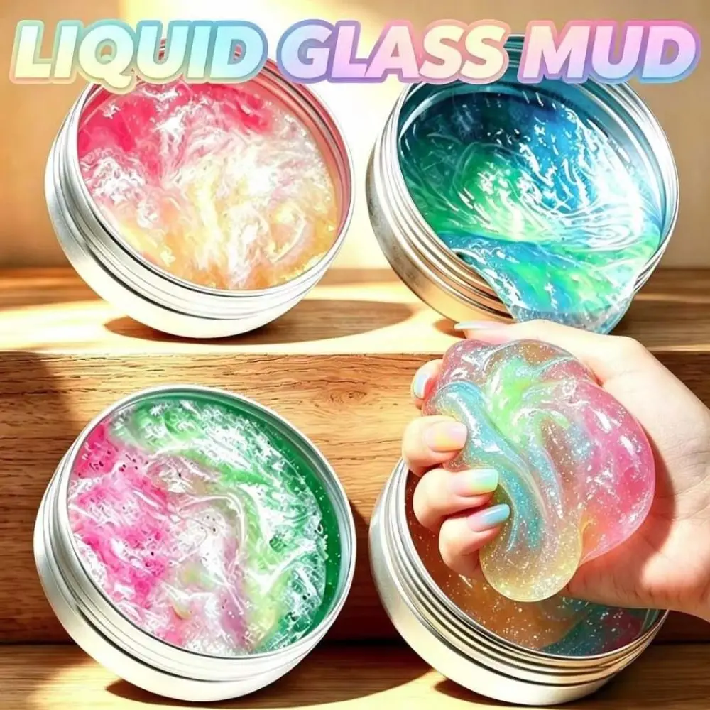 Crystal Clear Non-newtonian Liquid Clay Toys Colorful Non-Toxic Liquid Crystal Slime Transparent Elastic