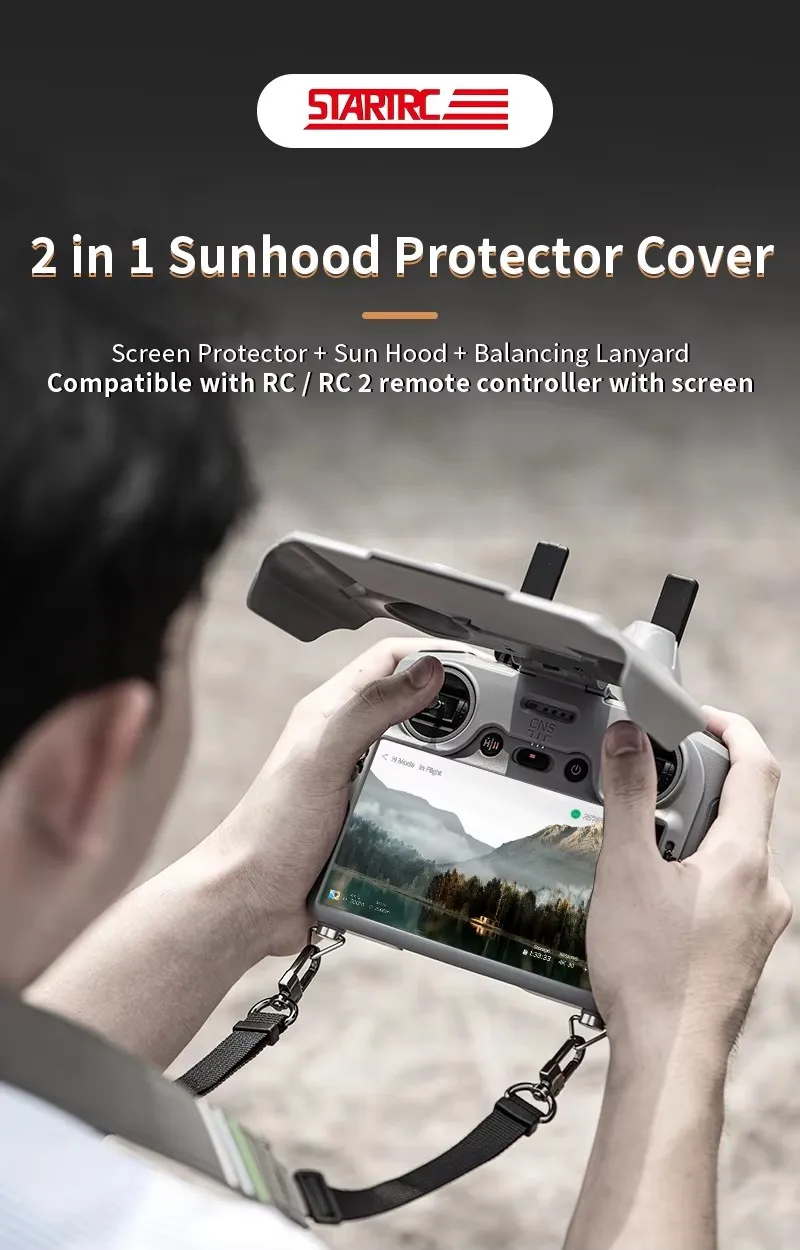 For DJI RC/RC 2 Remote Control Sunhood Protective Cover 2 in 1 Screen Protector Sunshade For DJI FLIP/Mini 4 Pro/Air 3S/Neo