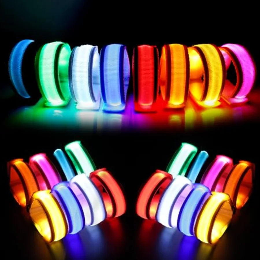 

24 шт. светящиеся браслеты с LED-подсветкой для взрослых - светящиеся в темноте браслеты для вечеринок, подарки и аксессуары для Рождества и концертов