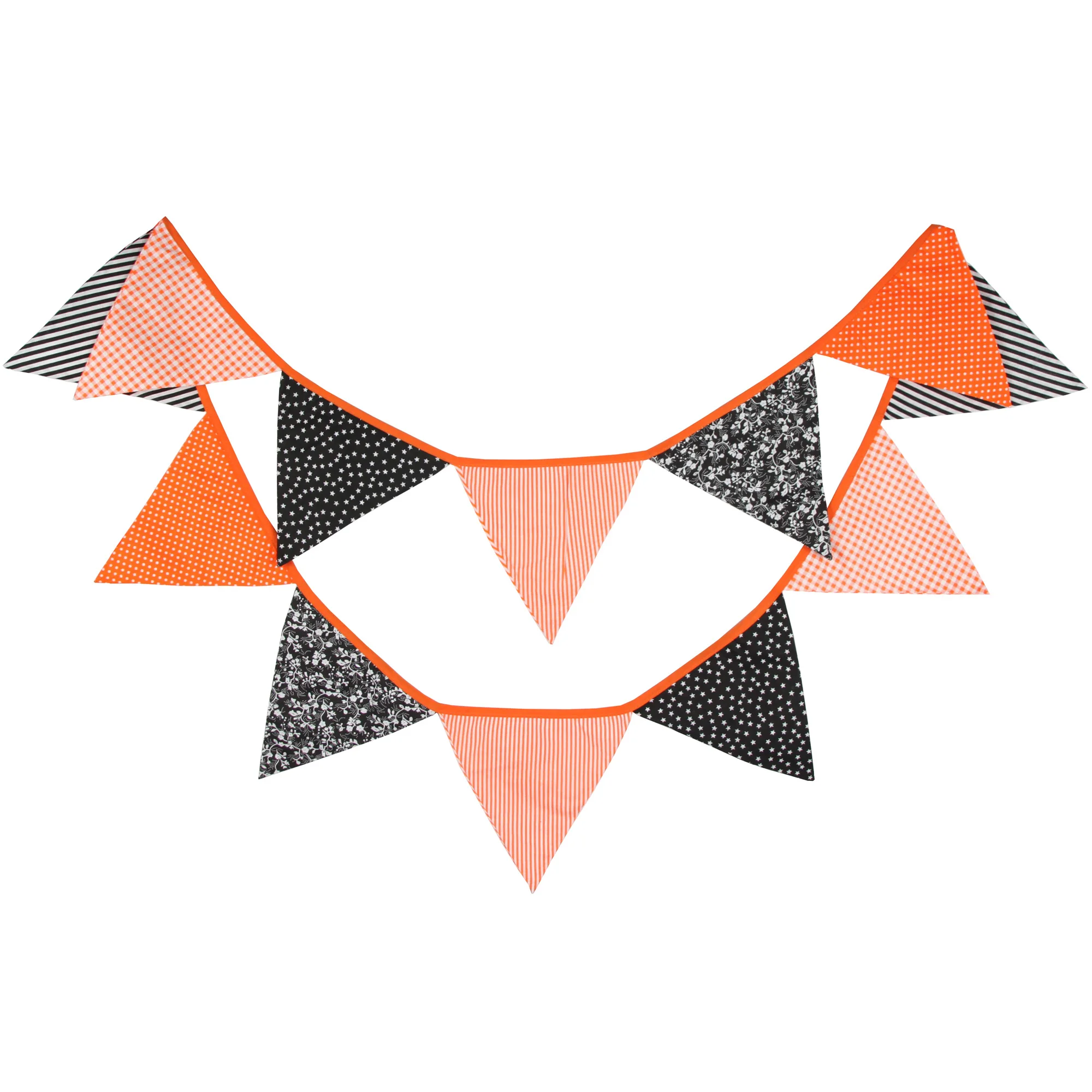 3.2M Christmas Halloween Thanksgiving Fabric Bunting 12 Pennant Flags Party Decor Banner Home Baby Shower Carnival Garland