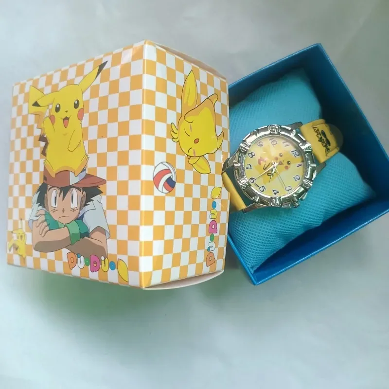 Pocket Monster Pikaqiu kawaii Fashion Trend Creative Watch Boys and Girls Children\'s Anime Cartoon Birthday Gift Box