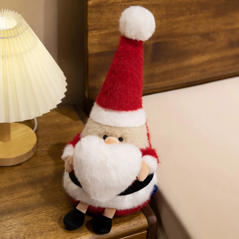 

38CM Christmas Santa Claus Stuffed Toy Dolls Soft Cushion Winter Desktop Ornament Merry Christmas Decors Gifts Happy New Year
