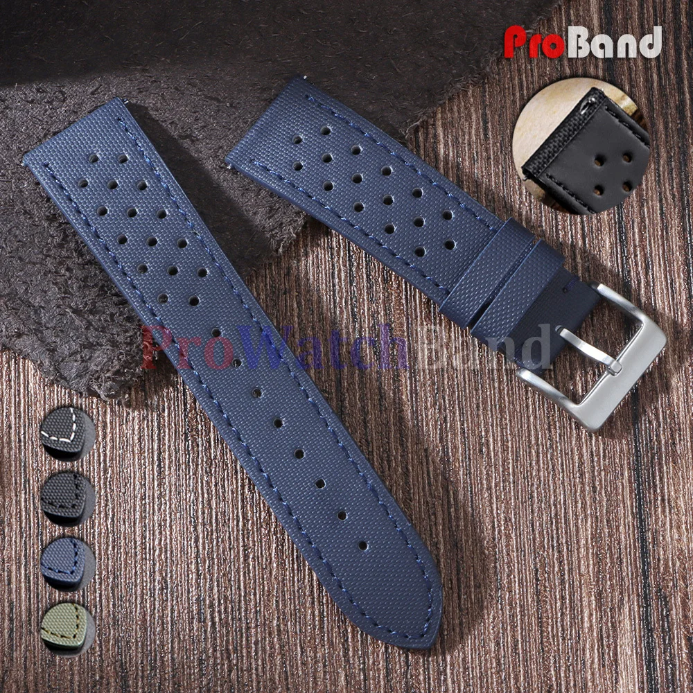 

Green Black Rally Nylon Band Quick Release Durable Sailcloth Watch Straps 18mm 20mm 22mm Breathable Men Watchband Accessories