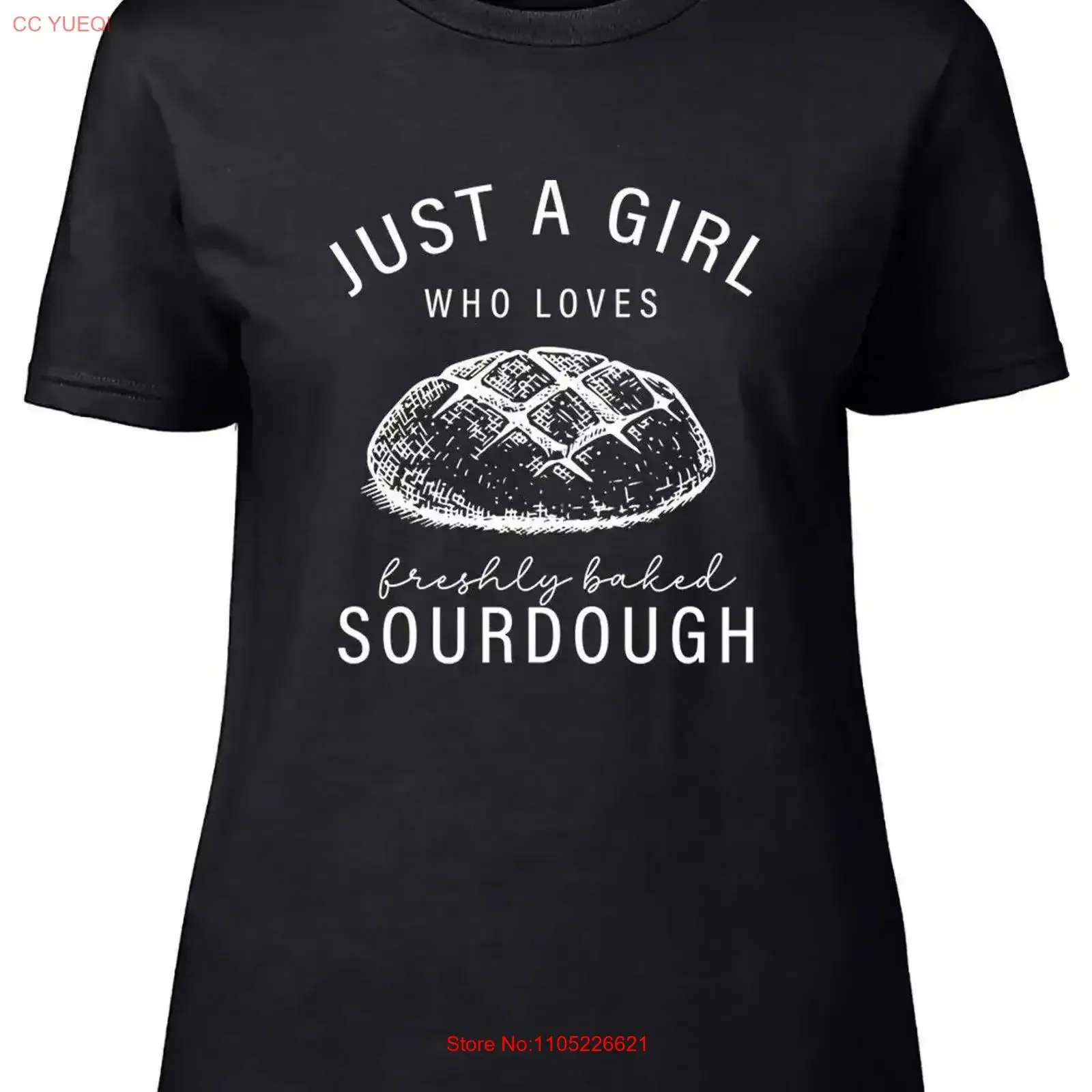 

Girl Who Loves Sourdough Womens T Shirt Freshly Baked Baking Ladies vintage Washed Casual Slightly streetwear vintage Washed