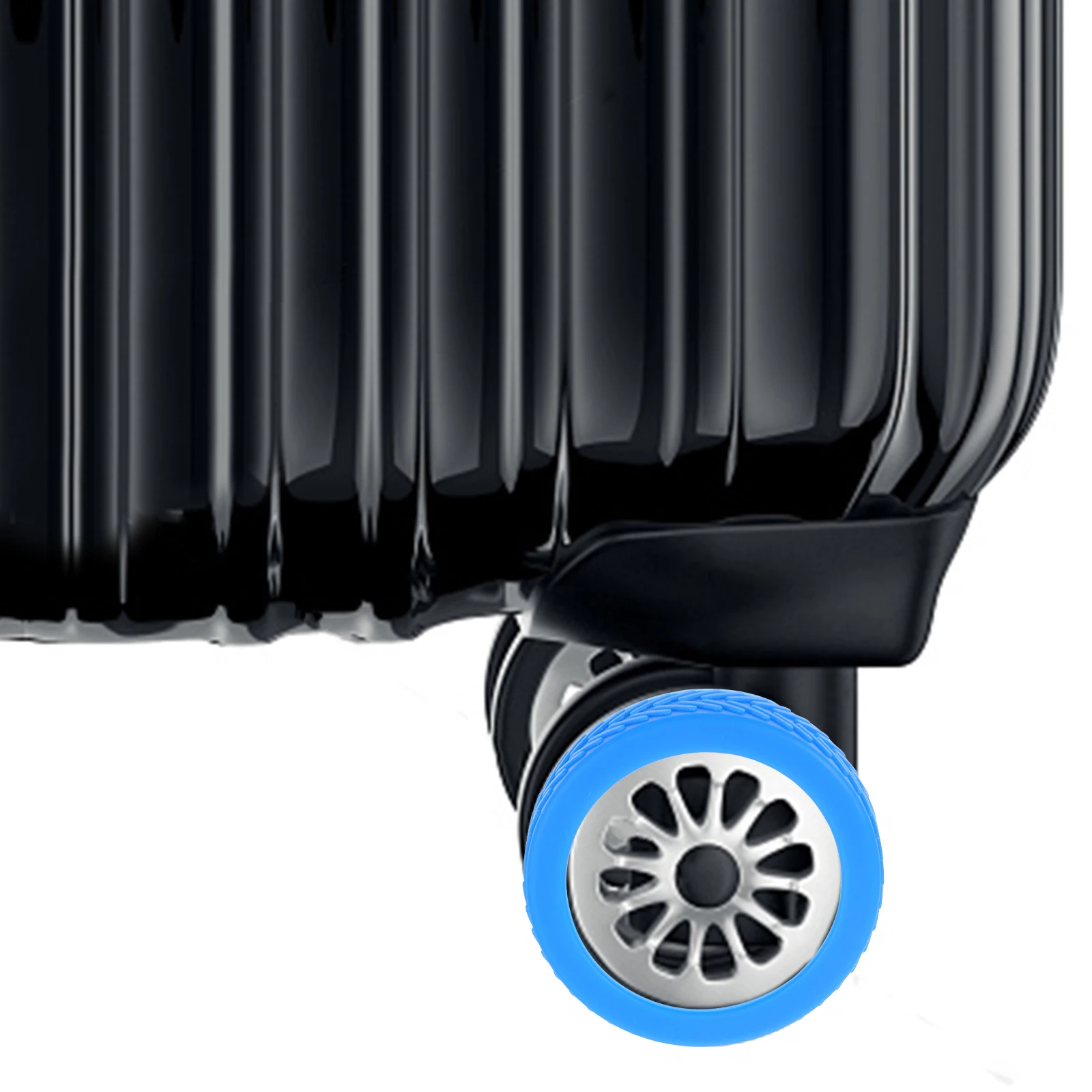 

8pcs Luggage Covers Suitcase Feet Protectors Blue Silicone Noise Reduction Suitcase Feet Protectors Travel Accessories