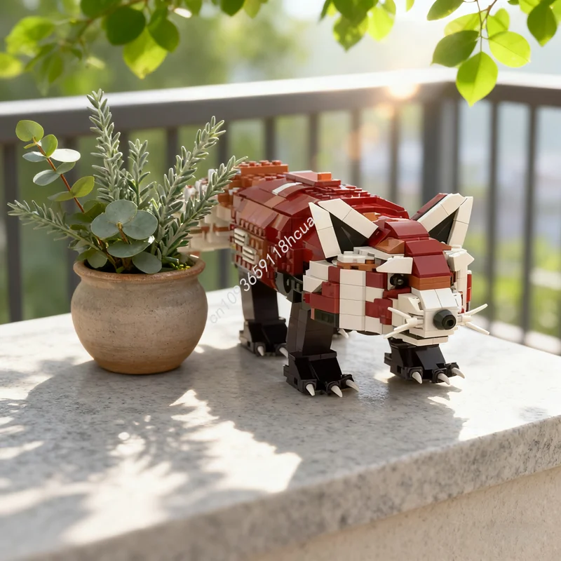 

902 шт. MOC, модель красной панды, строительные блоки, сборка, креативная идея, образовательная кирпичная игрушка, детский рождественский подарок на день рождения