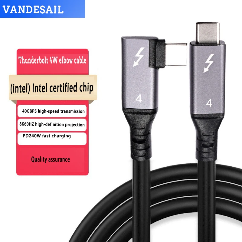 VANDESAIL 100W PD 90° USB-C to USB-C Cable | Super Charging for Samsung S24/S23, iPhone 15 Pro Max, Xiaomi 11