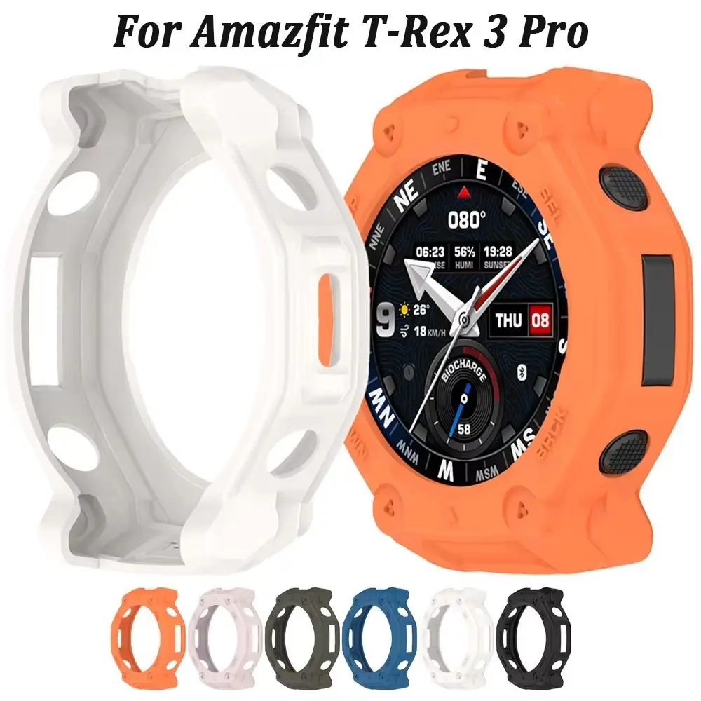 Novo tpu capa protetora oco quadro macio pára-choques anti-risco borda escudo para amazfit t-rex 3 pro relógio inteligente acessórios