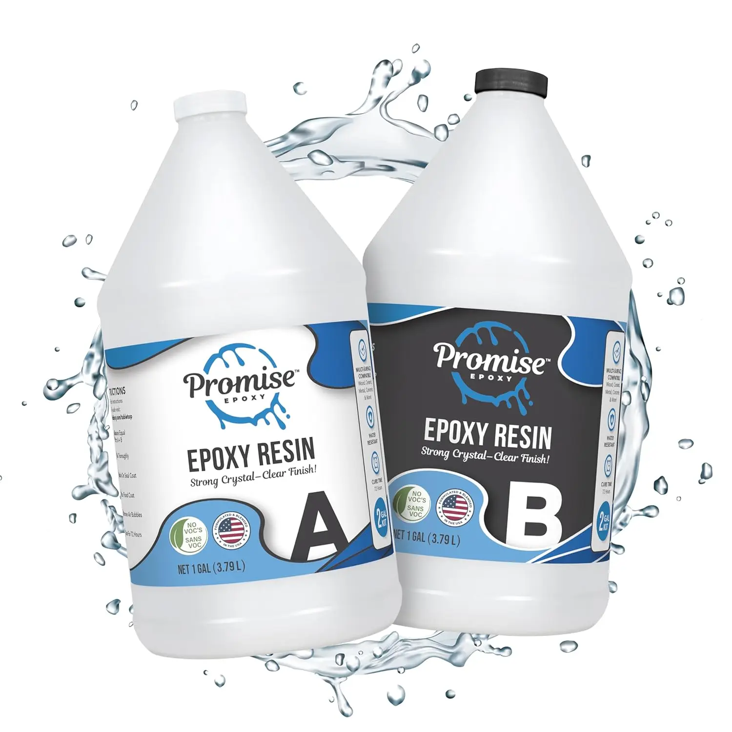 Epoxy Resin 2 Gallon Kit - Crystal Clear, UV Resistant, Self Leveling, Food Safe for Table Top, Arts & Crafts