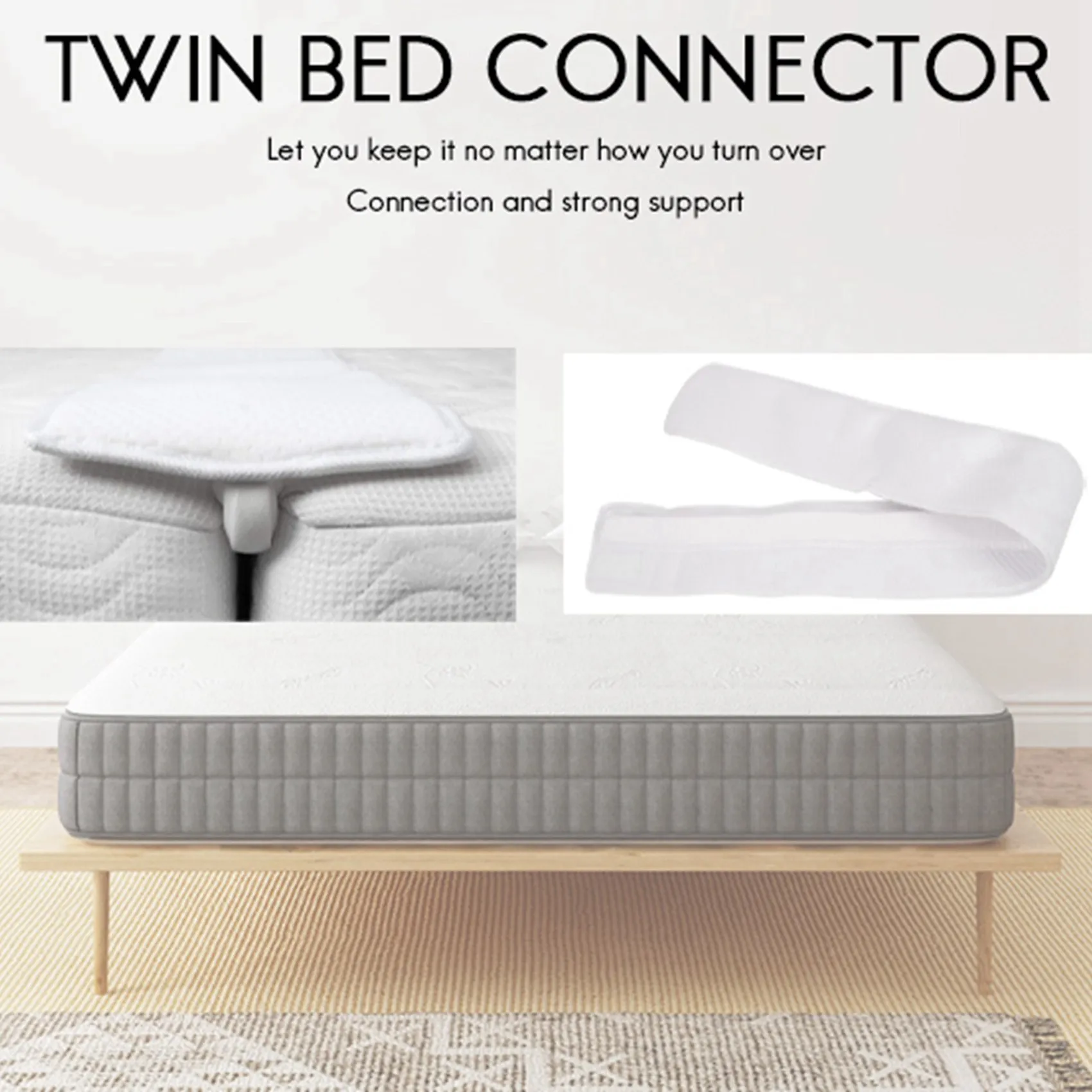 ABBN-2X cama ponte gêmeo para rei conversor kit-preenchimento de cama para fazer camas de solteiro em conector king-conector de colchão de cama de solteiro