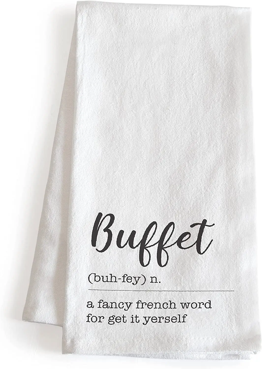 Buffet A Fancy French Word 18x24 Inch Funny Kitchen Towel with Sayings, Kitchen Funny Dish Towel, Funny Saying Kitchen Towel Fun