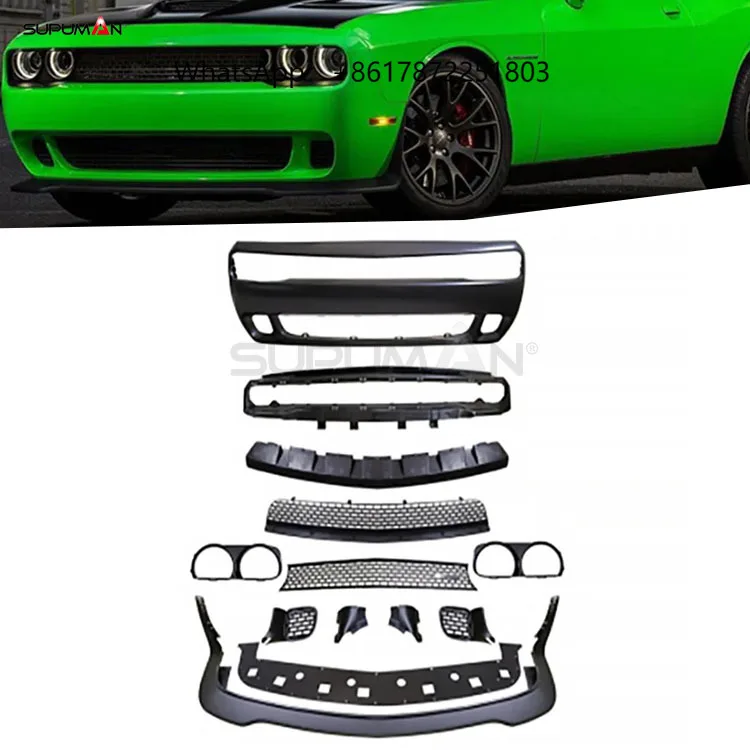 

SPM ABS PP Material Front Bumper Lip Grille Kit for dodge Challenger Bumper Hellcat Style Wide Body Kit Accessories 2008-2014