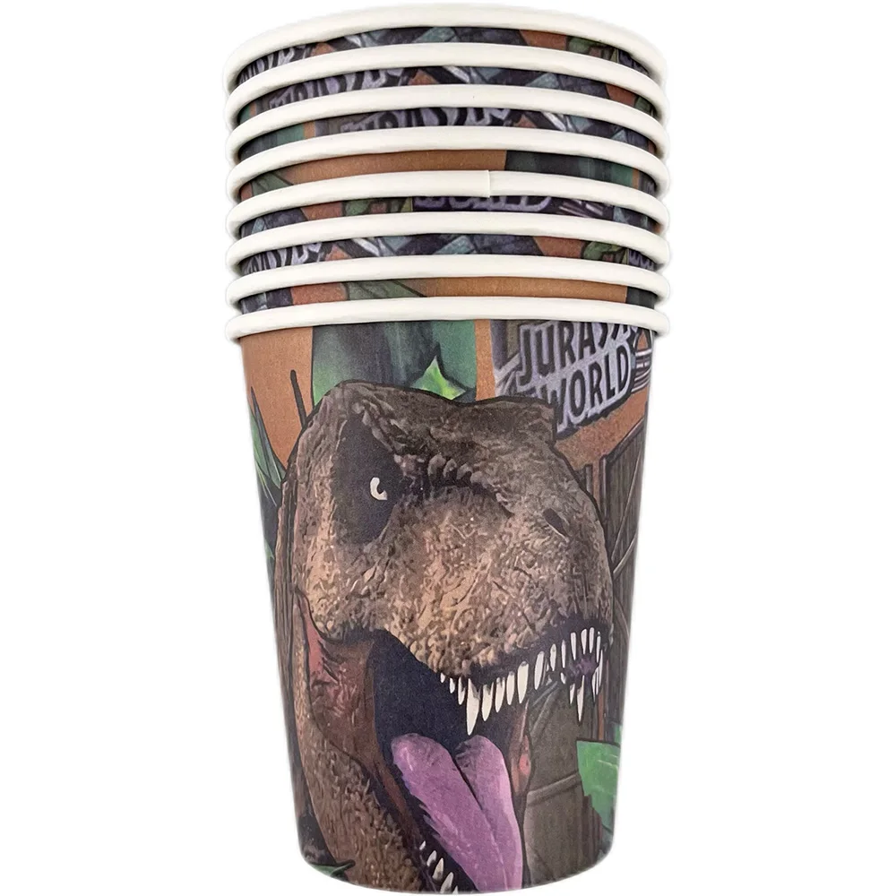 Dinosaur Party Disposable Tableware Paper Plates Cups Napkin Tablecloth Tyrannosaurus Rex plate Jurassic Themed Party Decor