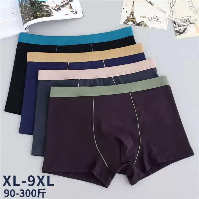 

Intimate Breathable Boxers Man XL-9XL Plus Size Men's Panties Seamless Underwear Men Underpants Pure Cotton Boxer Briefs Hombre