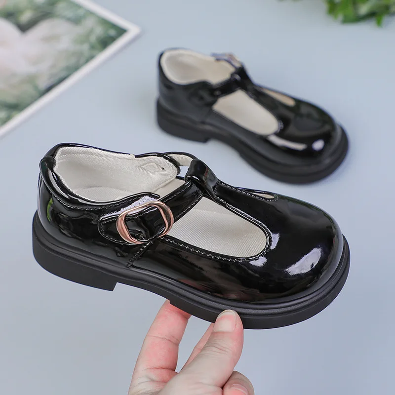 

Осень 2023, новая детская кожаная обувь в британском стиле, простая универсальная обувь Мэри Джейн для девочек, удобная детская повседневная обувь