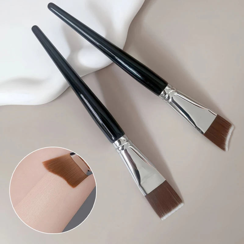 Bevel Shaped Blade Flat Foundation Brush Black Makeup Brushes Professional Women Face Base Liquid Foundation Cosmetics Brush