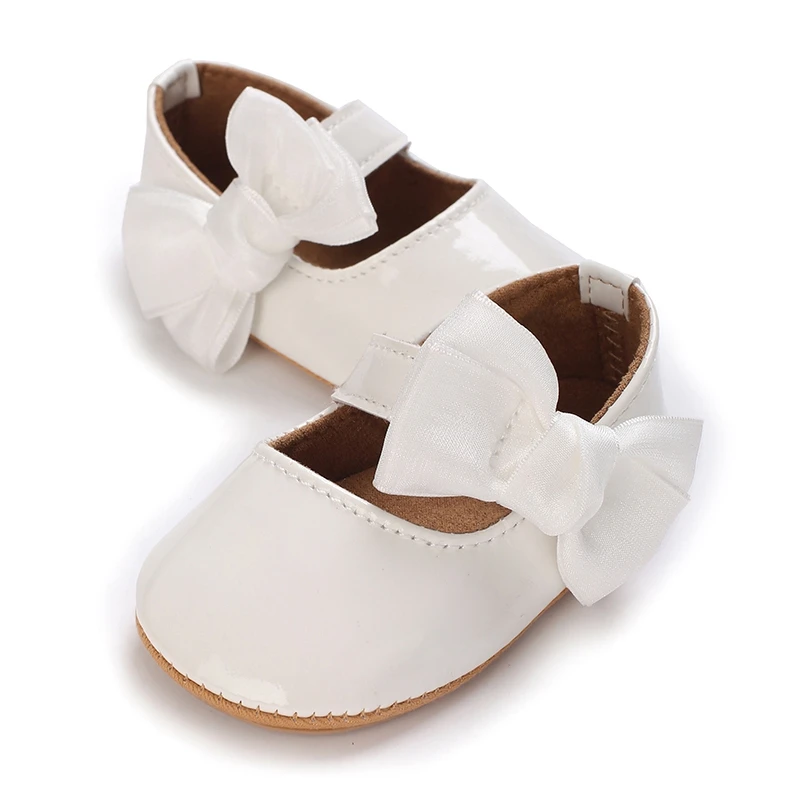 Baby Meisjes Schattige Mocassinss Effen Kleur Strik Decor Zachte Zool Flats Schoenen Eerste Wandelaars Antislip Zomer Prinsessenschoenen