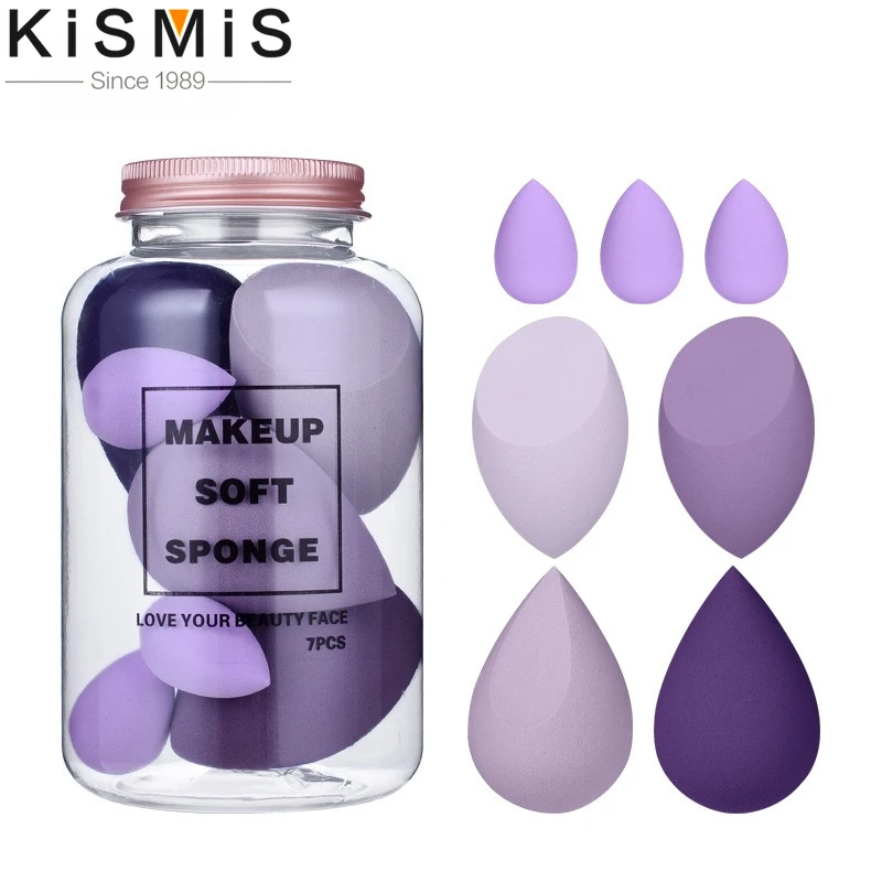 7 قطعة مجموعة إسفنجة ماكياج نفث الجمال الناعمة لبودرة الأساس نفخة التجميل الرطب الجاف استخدام ماكياج الإسفنج عدة أداة الجمال