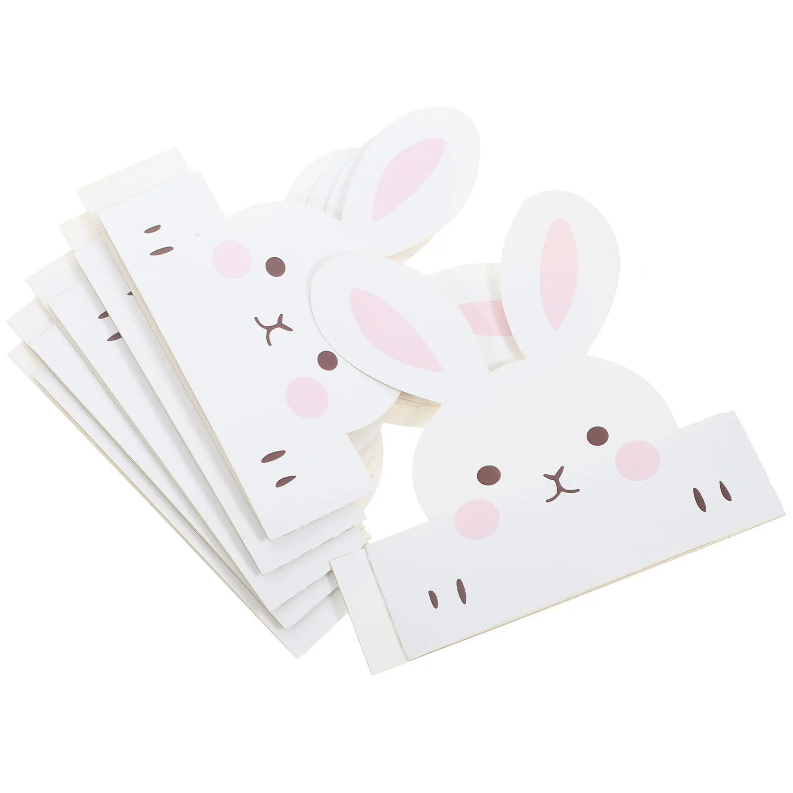 6Pcs Easter Bunny Ear Paper Crowns Party Hats Rabbit Costume Birthday Headwear Props Bunny Crown Paper Crown Easter Headwear