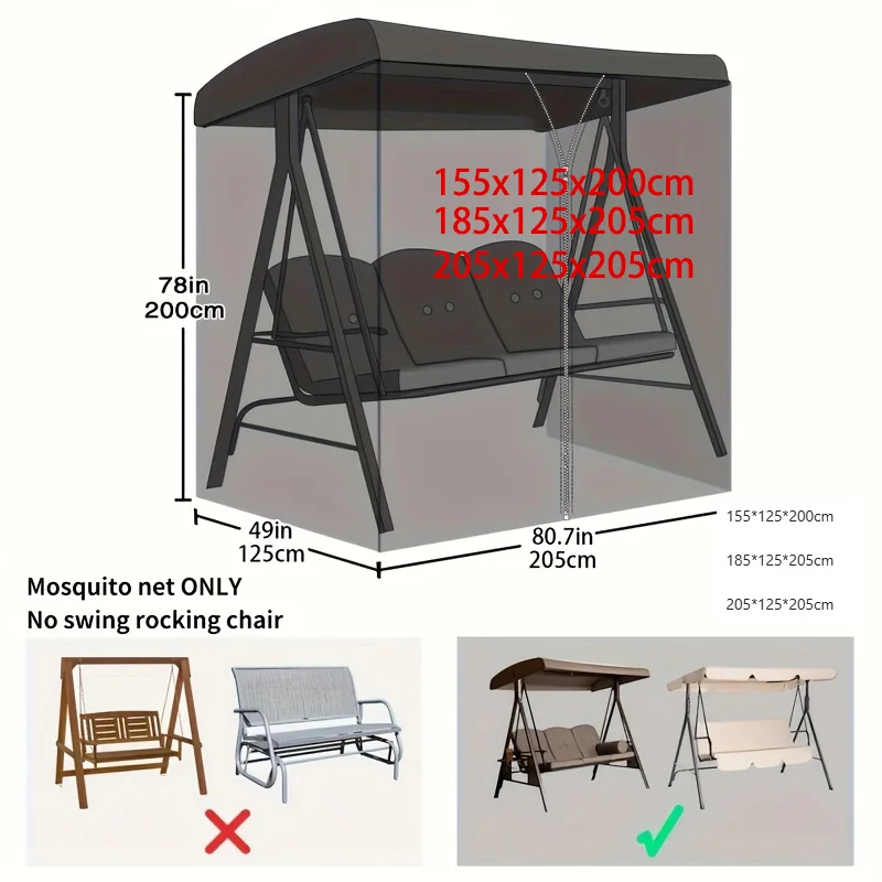 Mosquito Net for Courtyard Swing Chair Cover, Mosquito Net for Outdoor Swing Rocking Chair, Mosquito Barrier Cover Insect Net