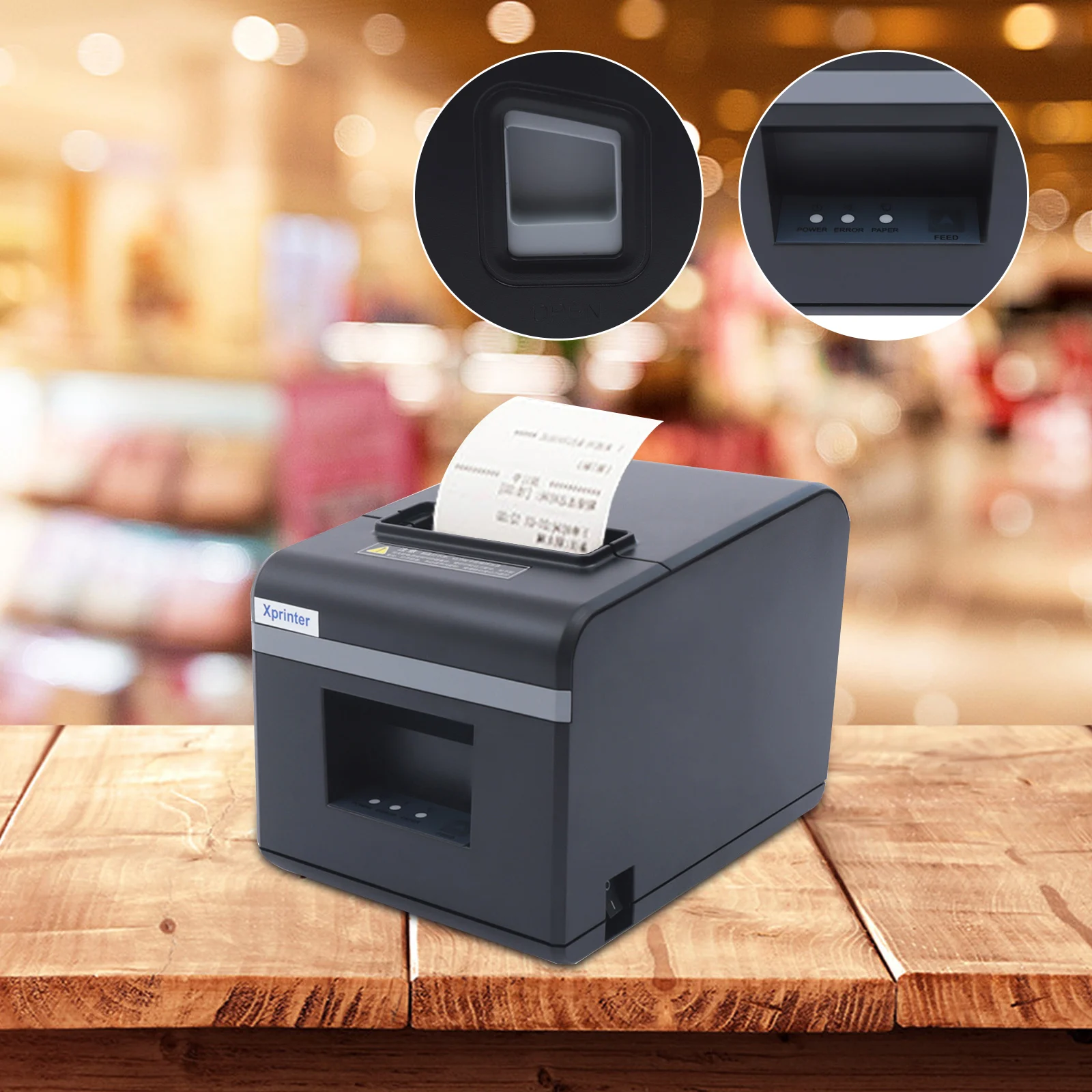 POS Thermal Interfaces Printer, Thermal Paper Rolls, Auto Cutter, Cash Drawer Port, Works on Windows XP, 7, 8, 8,. 1/10