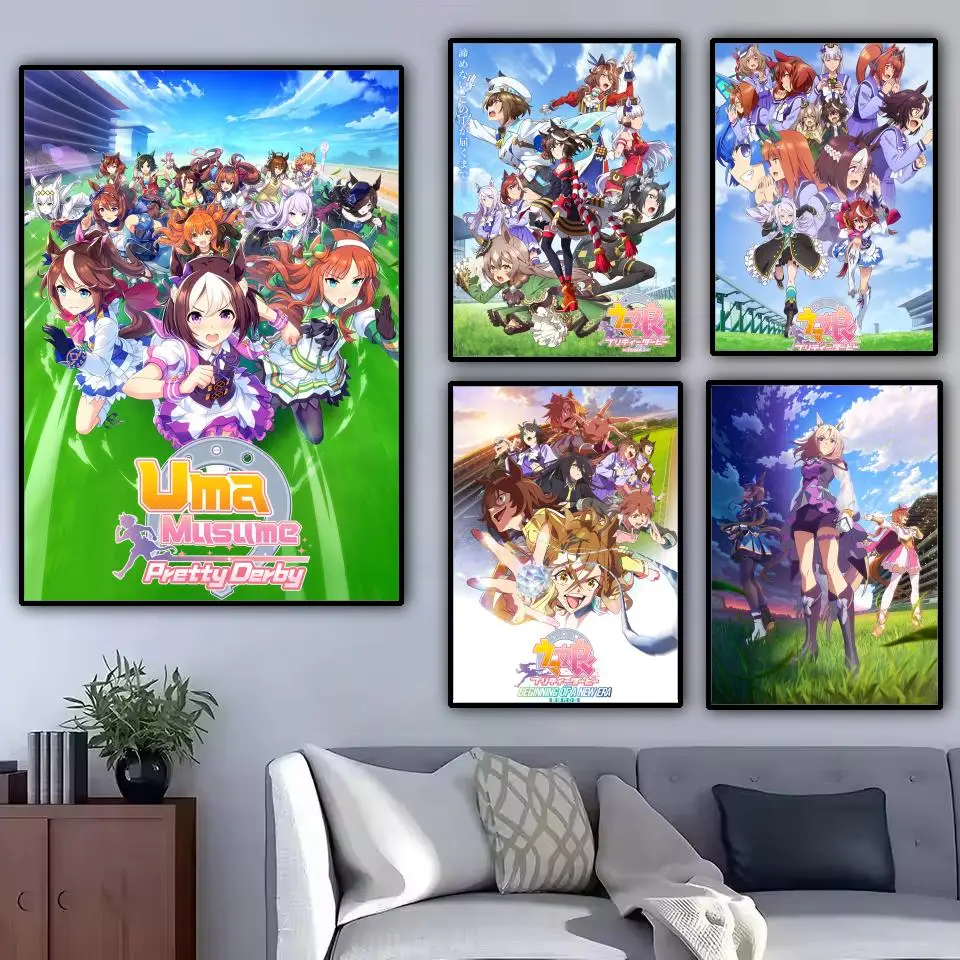 Game U-Uma M-Musume Pretty Derby Poster Modern and Elegant Wall Stickers for Home Decor Living Room Dormitory Wall Art