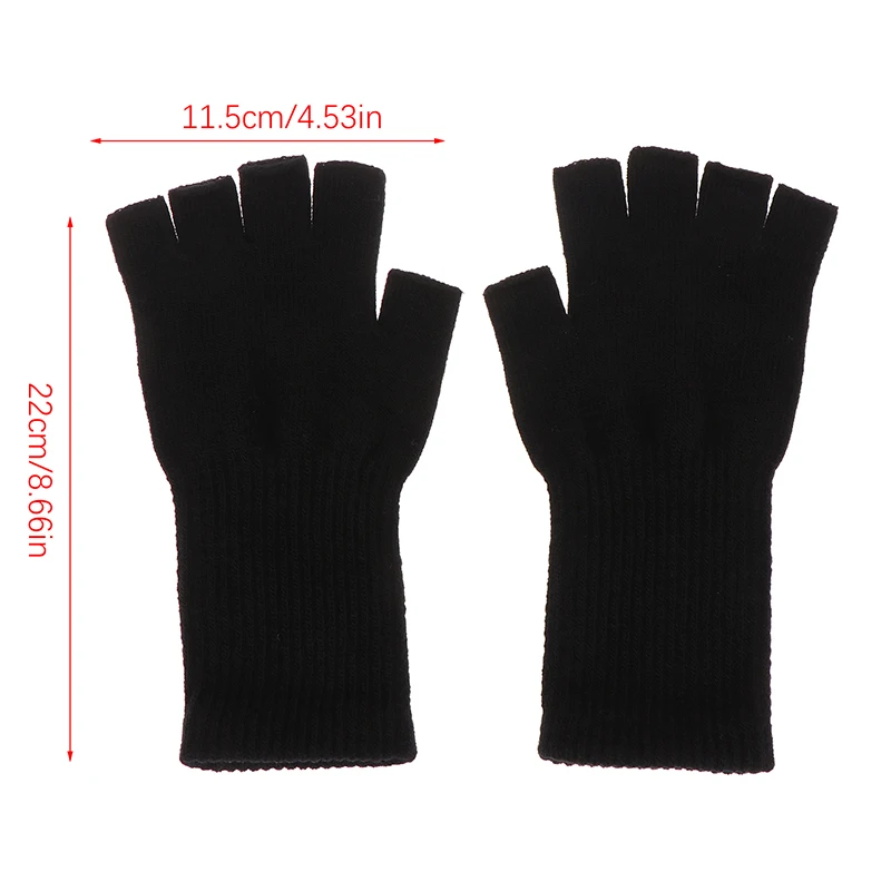 Goth-Gants thermiques chauds sans doigts pour hommes et femmes, mitaines élastiques à demi-doigts, équitation confortable, écriture, conduite, travail, hiver