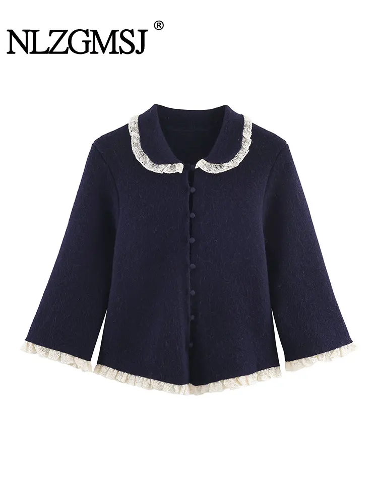 

NLZGMSJ Vintage Casual Chic Women Cardigans Solid Single Breasted Long Sleeve Knitted Fashion 2025 Autumn Winter Sweaters