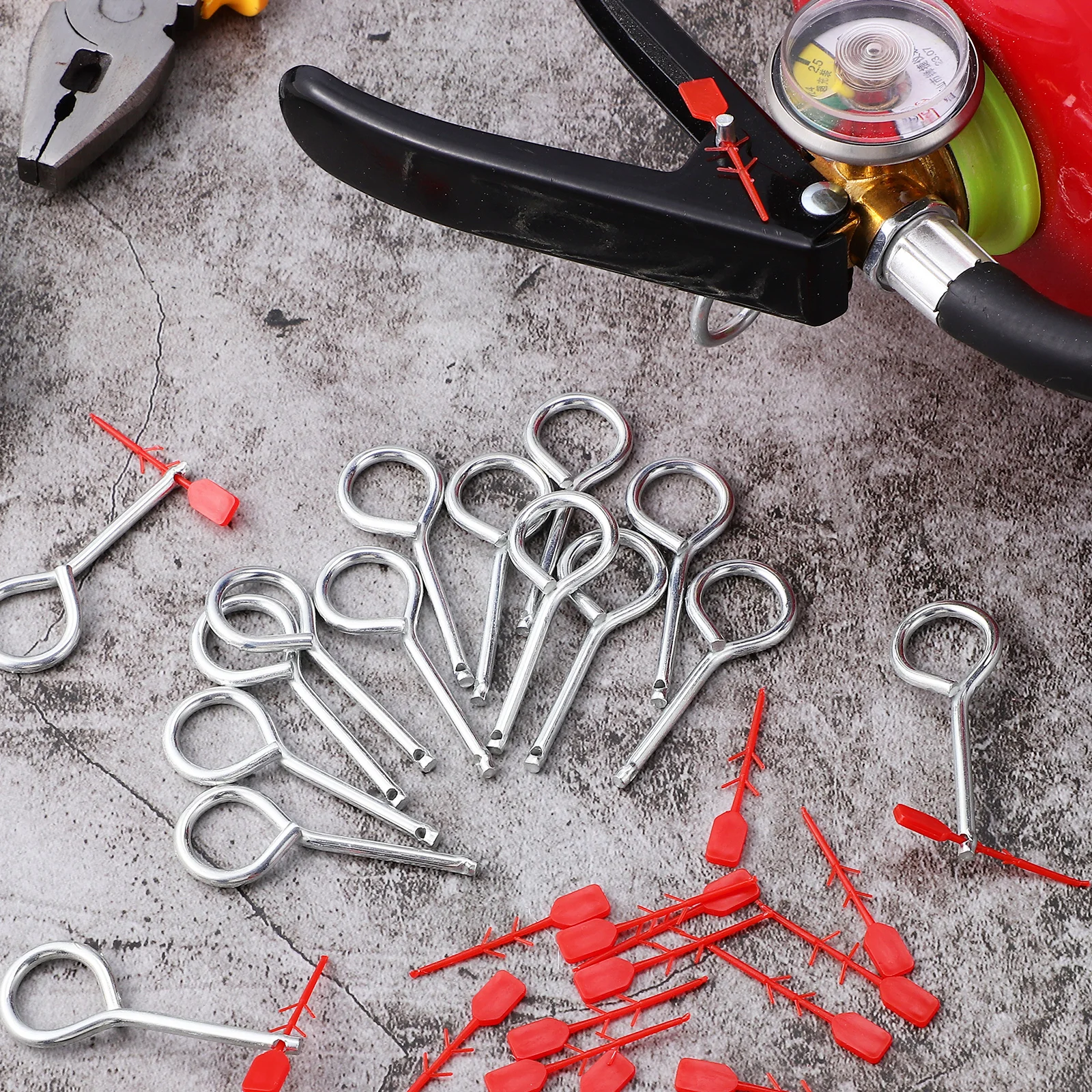 15 Sets Fire Extinguisher Safety Pins Red Plastic Seals Rugged Build Easy Operation Handheld Fire Equipment Garage