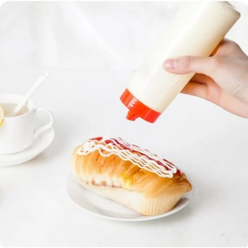 300ml 4-Hole Salad Bottle Plastic Seasoning Bottle Oil Pot With Lid Squeeze Sauce Bottle Squeeze Bottle Dispensadores De Aceite