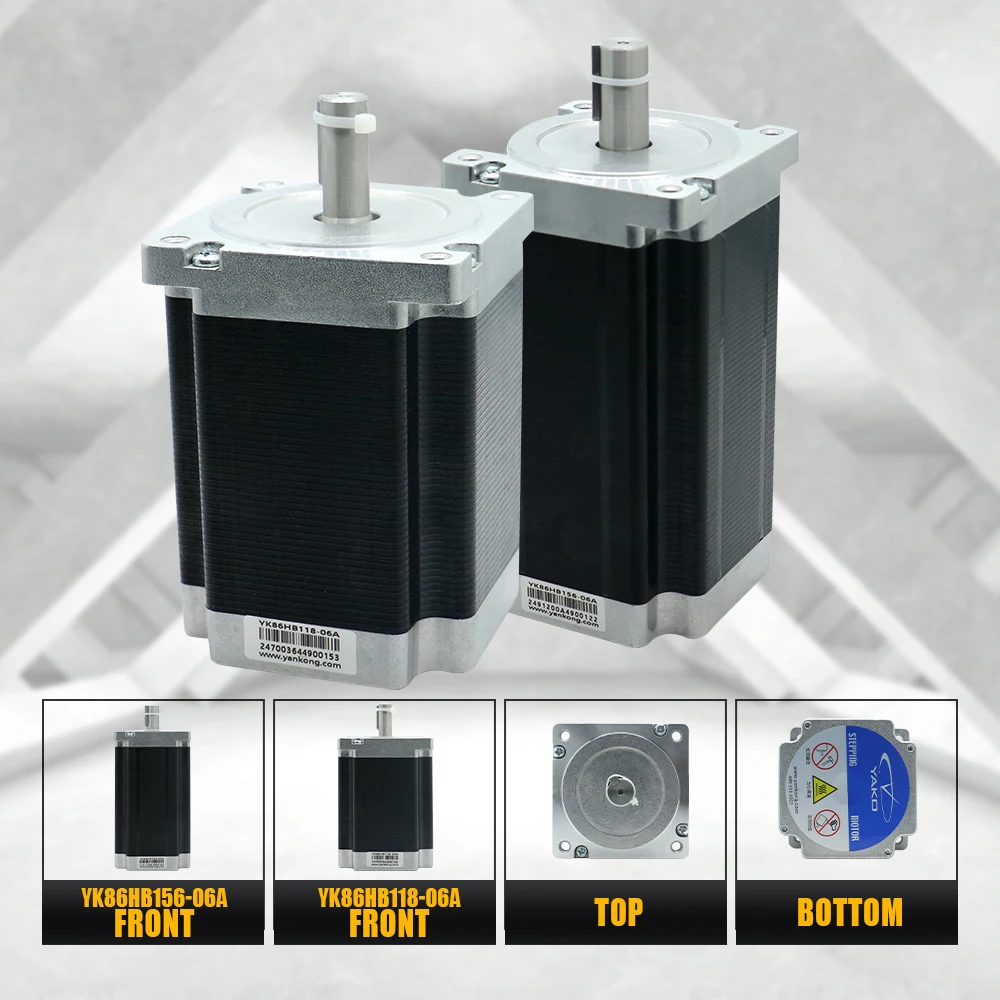 HLTNC YAKO bifásico 86 Nema34 8 cables 8.5NM 12NM Motor paso a paso de circuito cerrado YK86HB118-6A YK86HB156-6A para Cnc