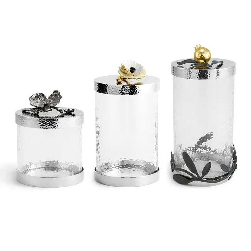 Butterfly Ginkgo Light Luxury Seasoning Glass Sealed Storage Jar