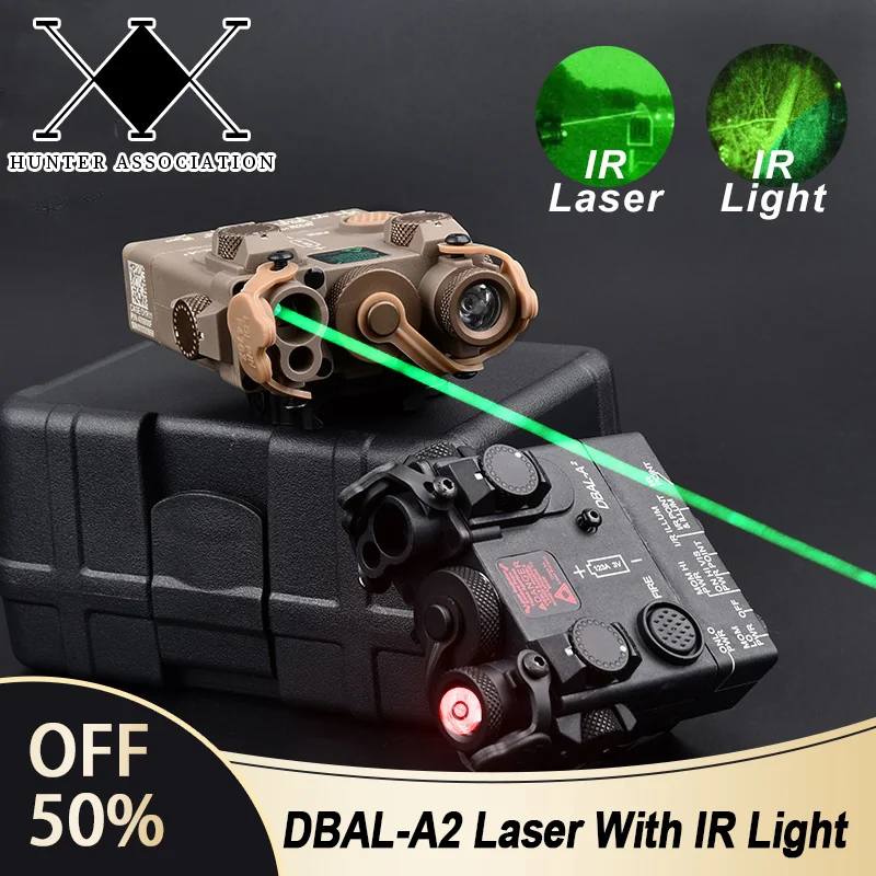 

Tactical Airsoft DBAL-A2 Red Dot Green Indcator IR Lighting No White Light Version Hunting Wepon Fit 20mm Rail Scout Laser