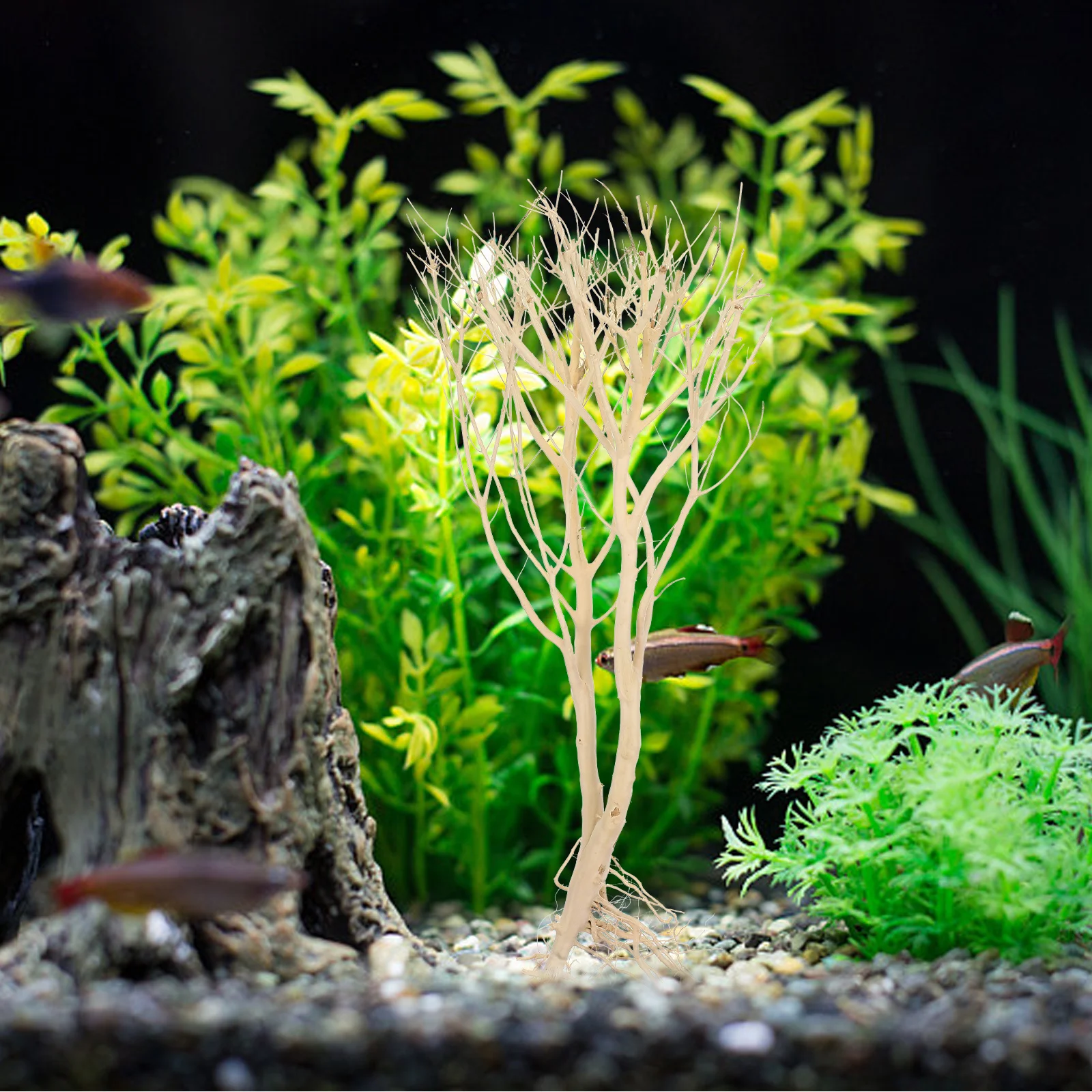 

Moss Tree Decor Exquisite Details Aquarium Landscape Prop Underwater Tree Ornament with Natural Wood Texture Aquarium Wood Decor
