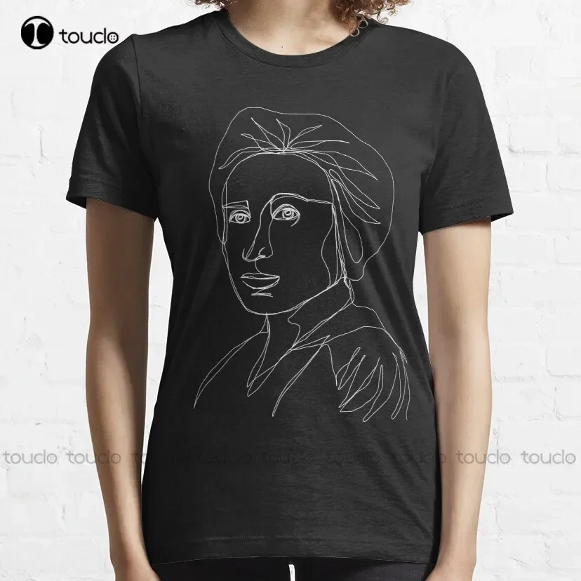 Rosa Luxemburg Single-Line Portrait Inverted Classic T-Shirt Japanese Shirt Custom Aldult Teen Unisex Digital Printing Tee Shirt