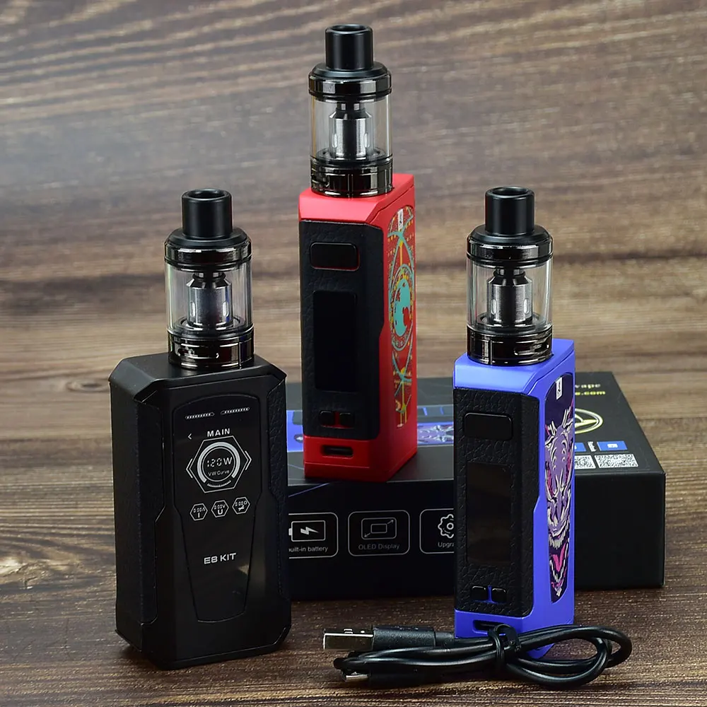 120W Box Mod Vape Kit Build-in 2200mah Battery 2.5ml Tank OLED Screen Vaporizer Vapor Vaper Pen Electronic Cigarette Kit