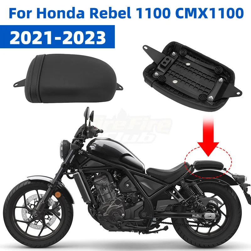 Motorcycle Accessories Black Rear Passenger Seat Pad Pillion Suction Cups For Honda Rebel 1100 CMX1100 2021-2023