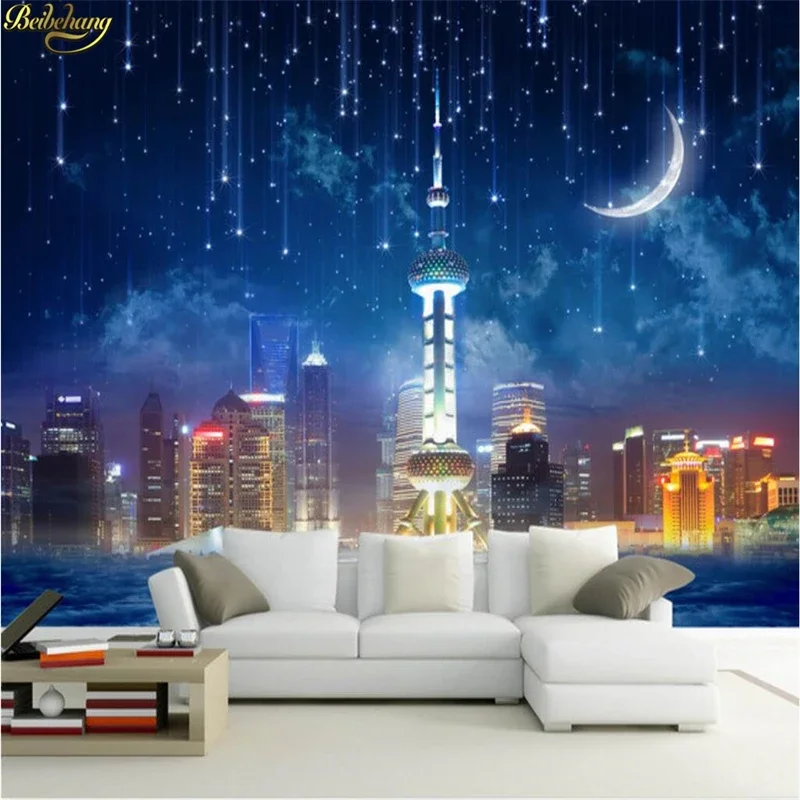 beibehang photo Star City wallpaper for wall visual effects large mural wallpaper for living room sofa backdrop 3d mural sticker