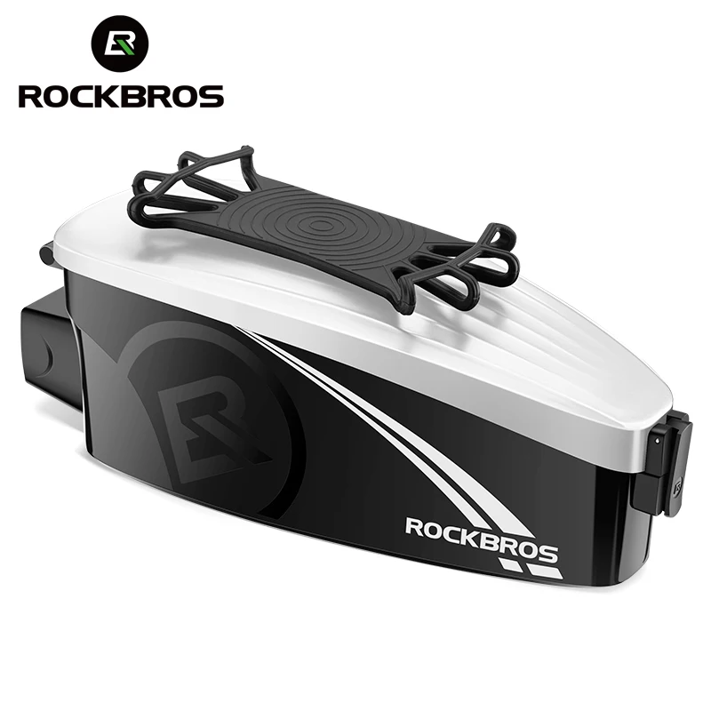 ROCKBROS-bolsa impermeable para bicicleta, carcasa dura, resistente a la lluvia, para tubo frontal de ciclismo, soporte para funda de teléfono de 4-6,7 pulgadas