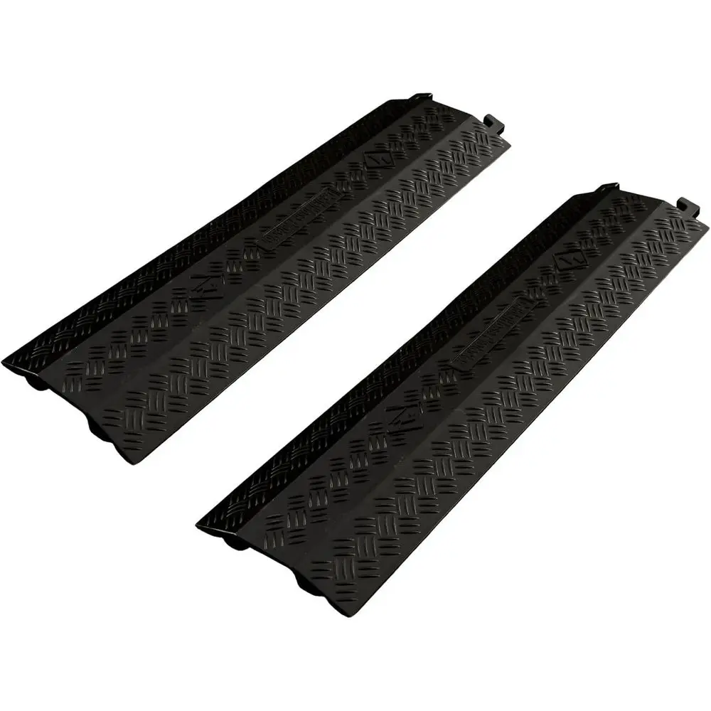 

2 Pack Black Single Channel Cable Cover Ramp 37.8"×10.8"×1.5" Heavy Duty Hose Protector for Office Warehouse Indoor Event