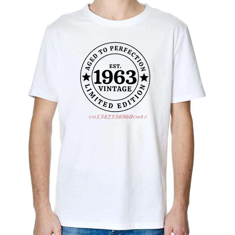 Fashion Cotton New Shirts And T-Shirts Born In 1963 Birthday Gifts Graphic T Shirts Tees Tops Summer Unisex Print T Shirt