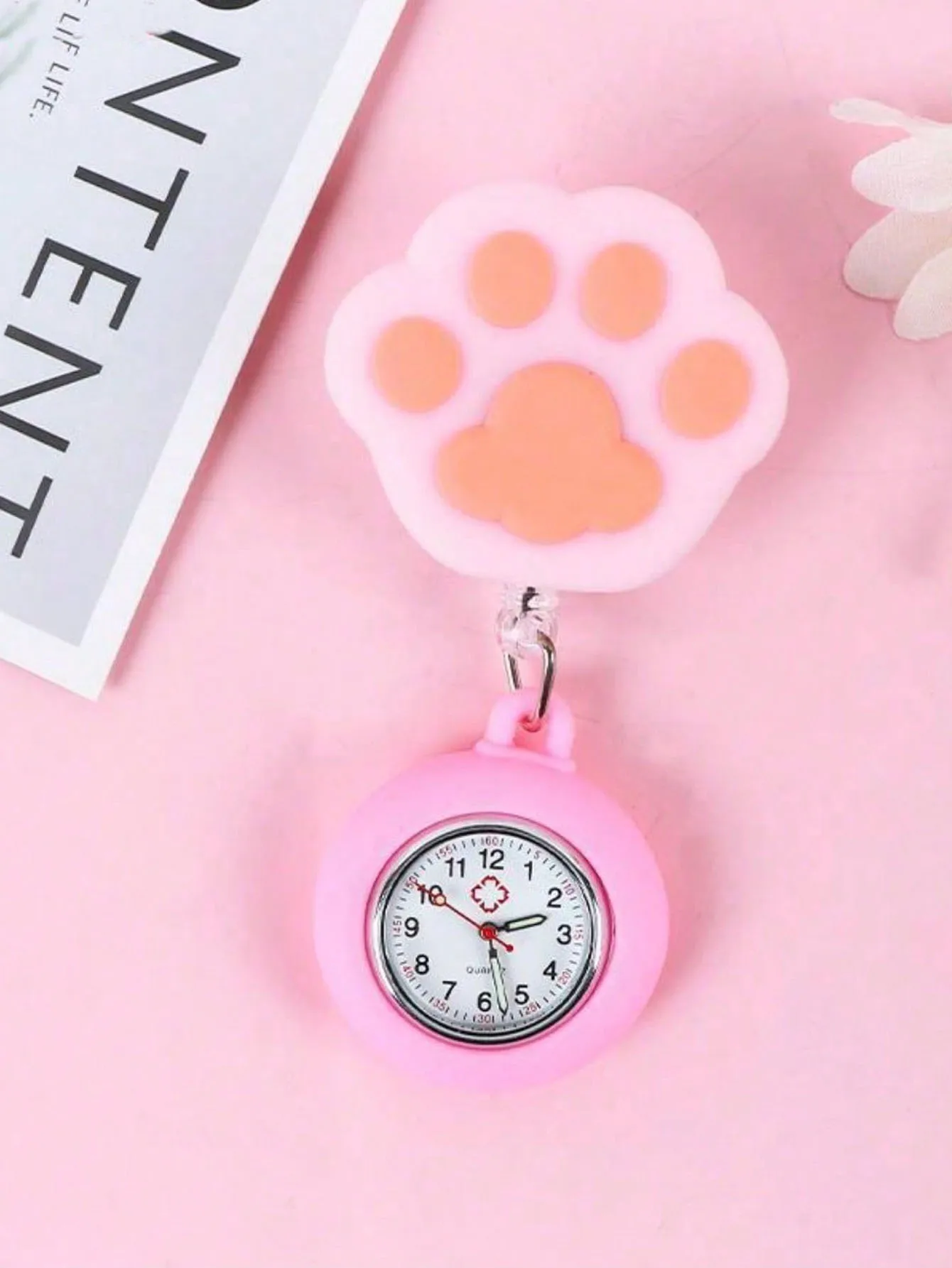 1pcs Soft rubber stretchable nurse watch cartoon character animal doctor nurse chest watch hanging watch