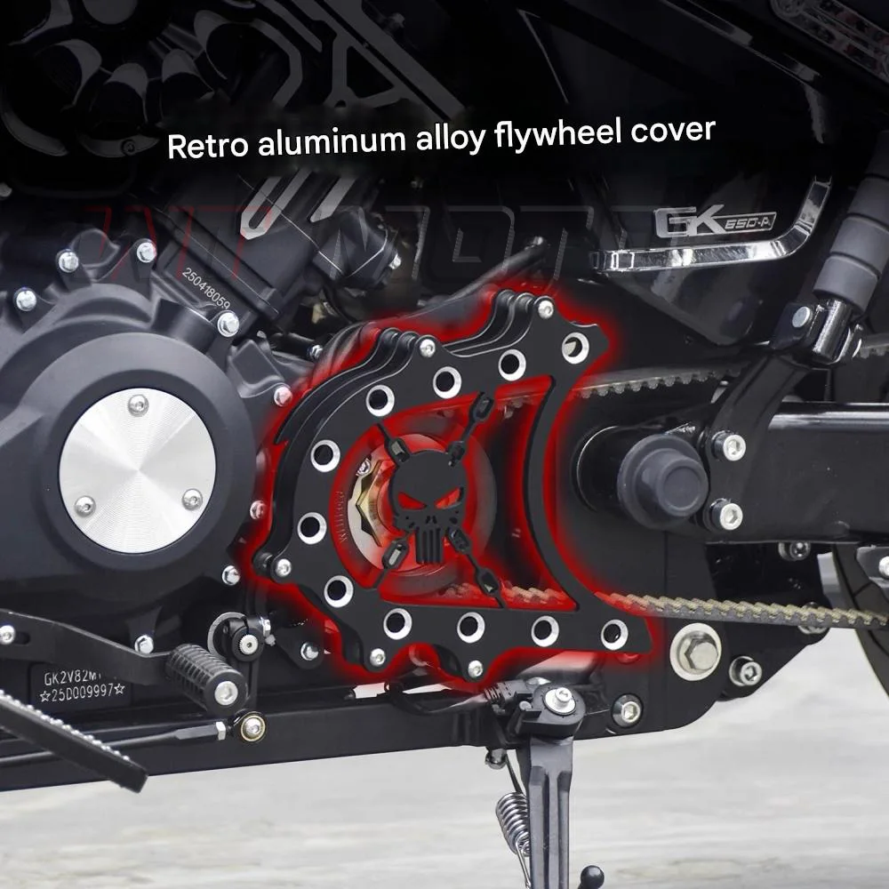 For GAOKIN 650 THOR modified aluminum alloy flywheel cover retro small sprocket decorative cover gear cover protective cover acc